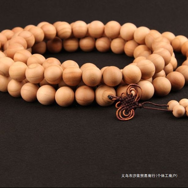 Xijiang Natural Old Peach Wood Buddha Beads Bracelet 108 Rosary Beads 6-20 Original Color Unpainted Wooden Necklace for Men
