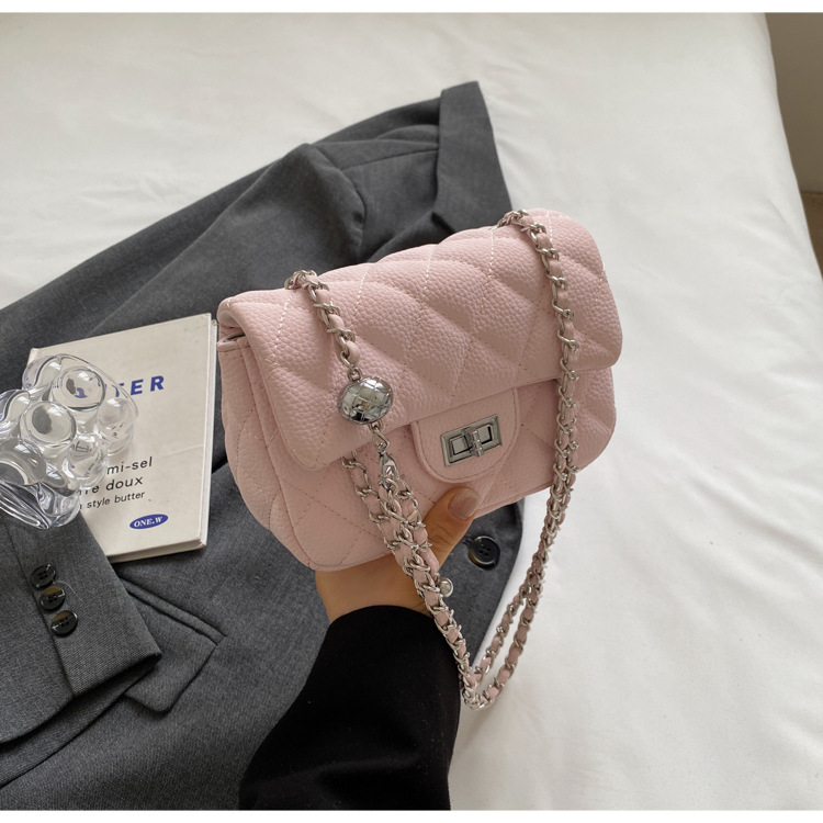 Diamond-shaped chain bag for women, 2025 new style, trendy and high-end fashion, versatile for spring and summer, single-shoulder crossbody bag, small square bag undefined