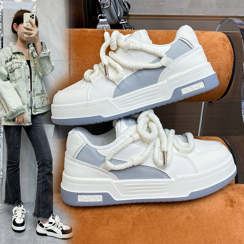 Толстая подошва с круглым носком, низкие Туфли, женская весна и осень 2023, новая Корейская версия кроссовок с кексами, модная повседневная обувь, поколение