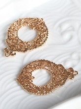 DIY发簪步摇黄铜铸件镂空圆环挂坠镜子吊坠古风汉服小配件