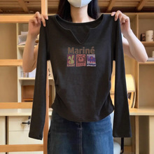 v领打底衫女装2025春秋季新款欧货小衫爆款小上衣秋冬德绒长袖t恤