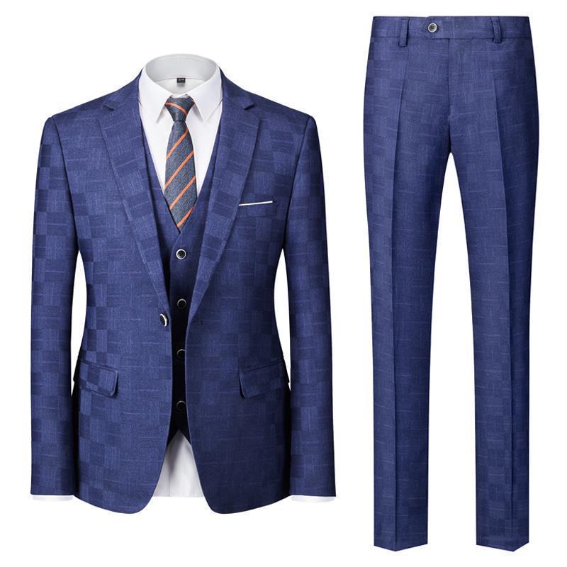 Men's Clothing new plaid men's suit slim suit suit men's casual and temperament daily wedding work temperament_voghion.com
