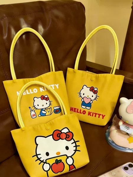 2026 New Yellow Kitty Handbag, Super Cute, Super Versatile, High-Looking, Portable Shopping Bag for Women