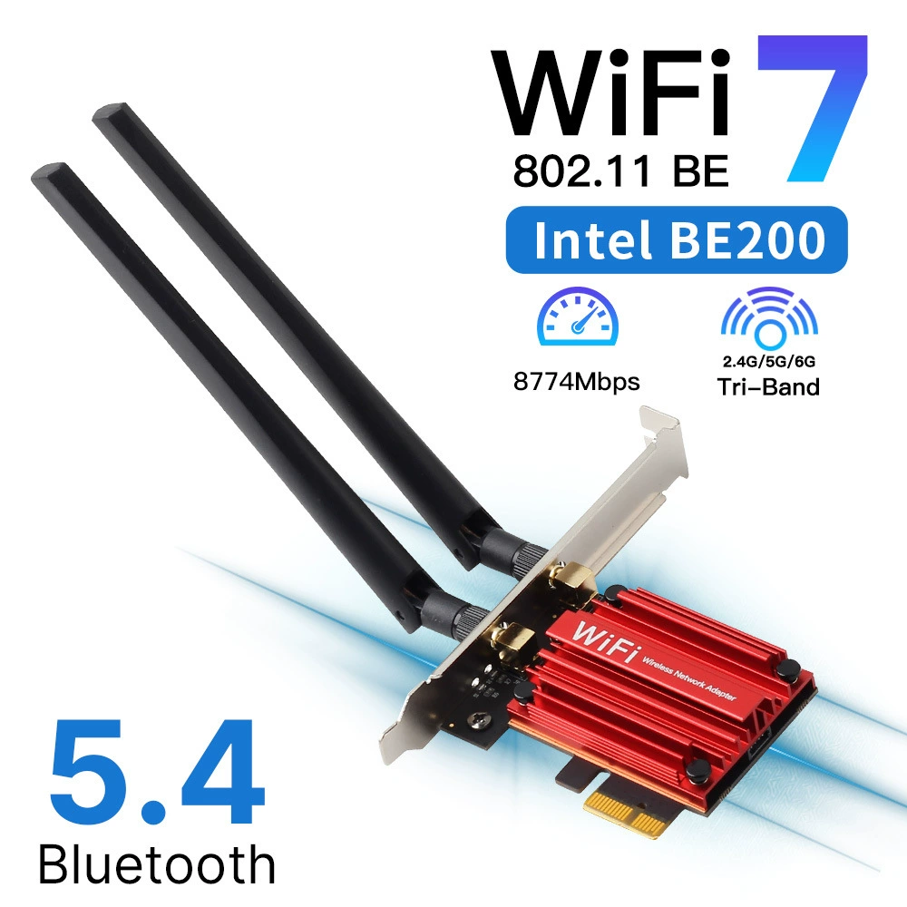Беспроводная сетевая карта BE8800/BE200NGW M.2 ноутбук PCIE настольный компьютер Bluetooth 5.4 WiFi7