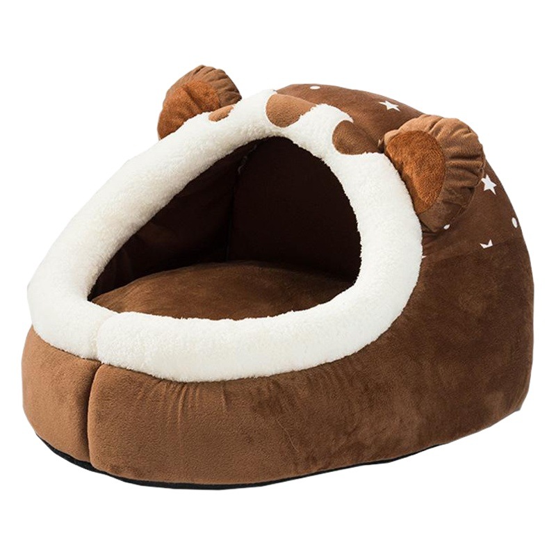 Perrera semicerrado cuatro estaciones universal Teddy mediano y pequeño perro casa gato cama gato nido extraíble y lavable suministros para mascotas