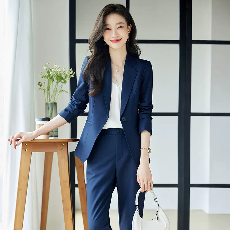 职业女装时尚气质秋冬新款长袖西服套装酒店前台经理售楼部工作服