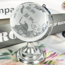 创意水晶工艺品地球仪旋转学生桌面摆件家居电视办公室装饰品礼品