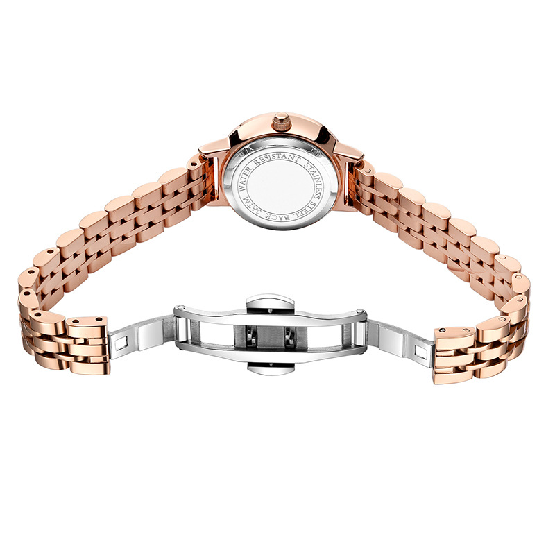 Reloj de cuarzo para mujer elegante con correa de acero lujo_voghion.com