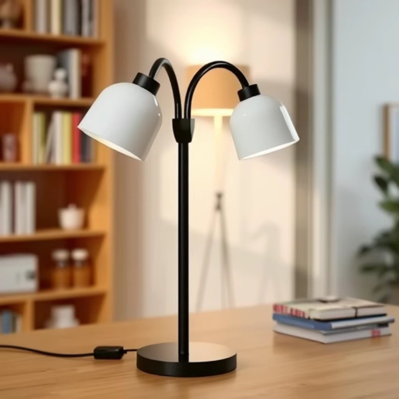 Fabricación de vidrio de barra recta de metal de doble cabezal de lujo ligero de estilo europeo, decoración de luz nocturna creativa, habitación