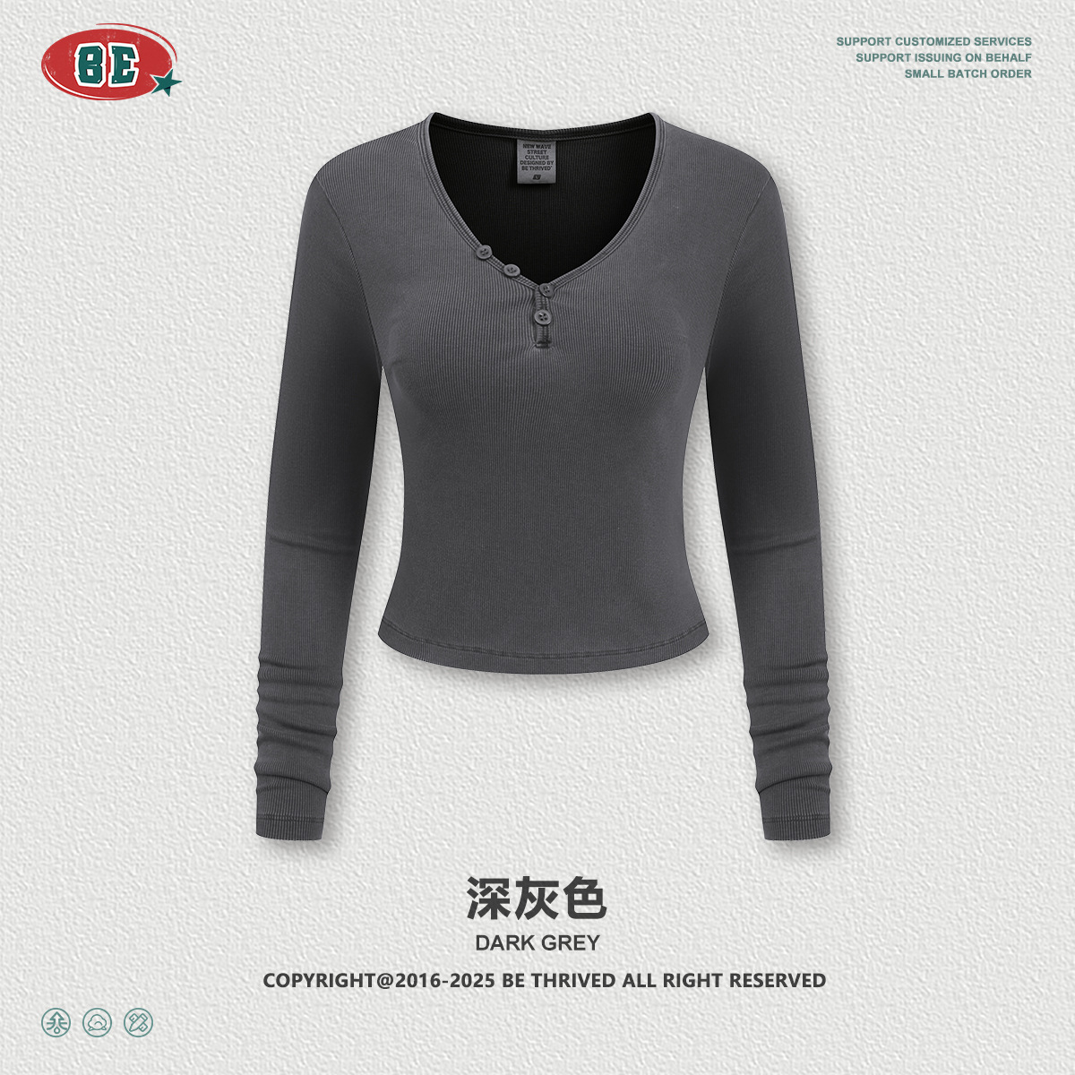 BE ropa de mujer | Suéter de manga larga con botones con cuello en V sexy puro europeo y americano, camisa de fondo delgada y delgada, camiseta de color sólido, mujer image 10