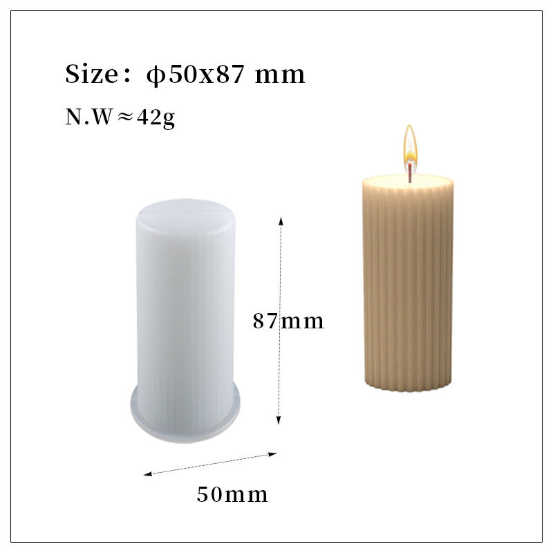 DIY cristal resina epoxi molde cuboide rayas cilindro Polka Dot vela redonda de silicona al por mayor