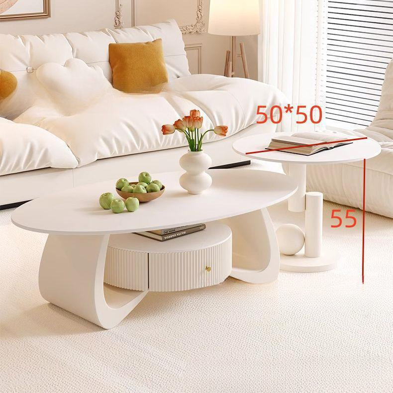 크림 베이스 1개 + 스노우 마운틴 화이트 테이블 상판, 50*50*55