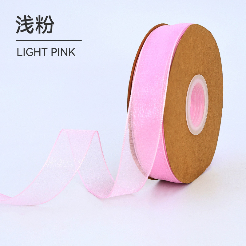 Suministro directo de fábrica Cinta de hilo de nieve de 2,5 cm Envases de flores Ramo de cinta Pastel de cinta Cinta de gasa Caja de pastel Cinta