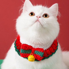 Pet Carnival Festive Collar Christmas Cat Handmade Knitted Necklace Dog Saliva Towel Pet Accessories Wholesale