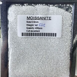Genuine D Color Moissanite Cvd Synthetic Cultured Loose Moissanite Round White Transparent Certificate Waist Code Black Card