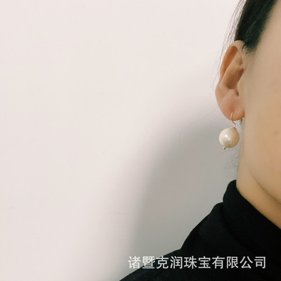淡水珍珠耳钉银耳钉925银耳钉圆珍珠耳钉白色珍珠耳钉复古感耳饰|ru