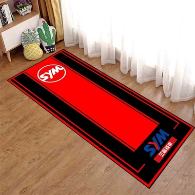 Room Motorcycle Decorative Floor Mat, Avtomobil döşəmə paspasları - motorcycle-18-40120cm-crystal-velvet-dot-plastic-bottom