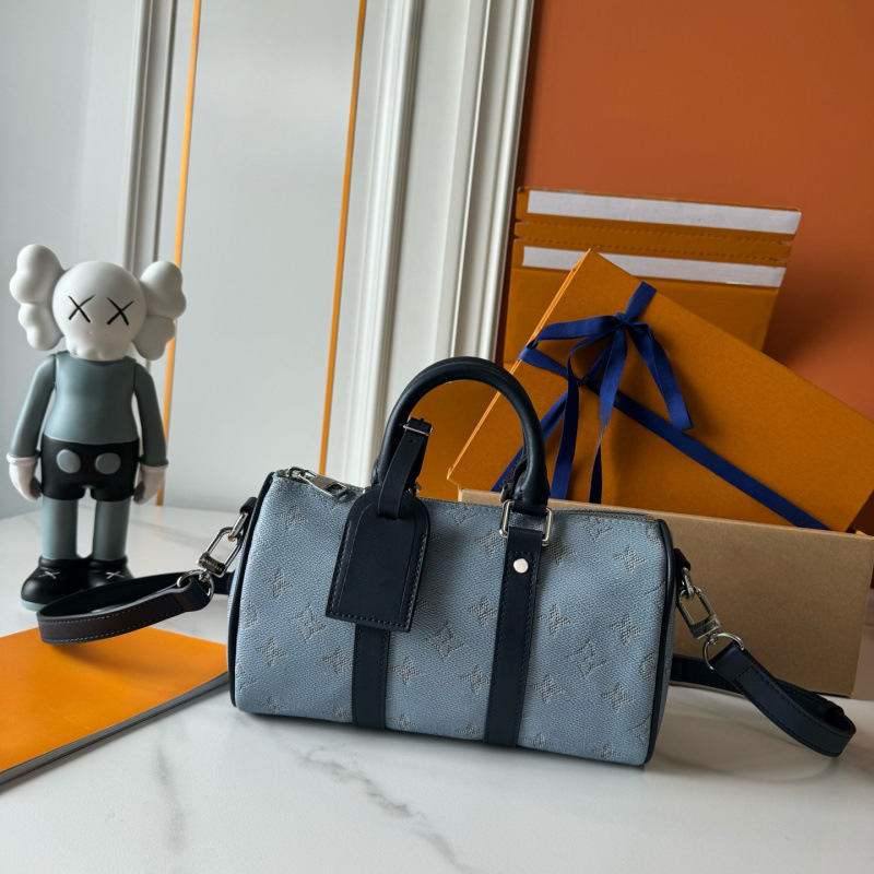 Louis Vuitton Keepall Bandouliere 25 Monogram Denim Blue
