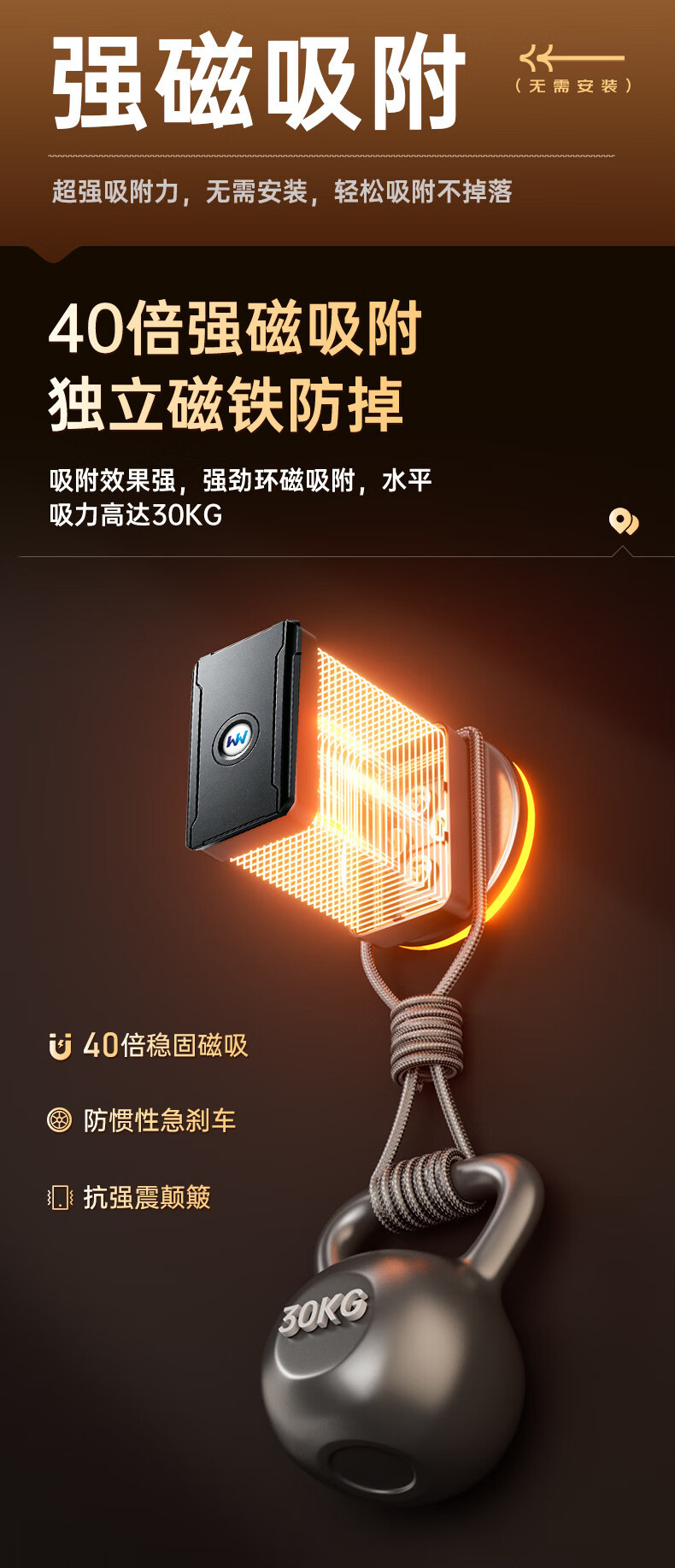 Cross-Border Popular Car-Mounted Satellite Gps Locator, Car Anti-Theft 5g No-Installation Strong Magnetic Gps Tracking Device