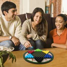 跨境儿童跳棋飞行棋多人对战游戏木制棋盘多功能益智游戏互动玩具