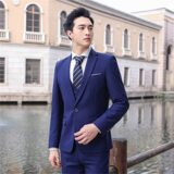 Màu xanh (áo một nút + áo vest + quần)