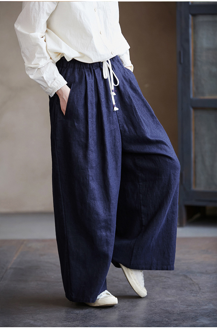 ＊春＊【maeさま専用ページ】キャロット色＊リネン 100＊楽ちんパンツ＊M寸 シーブルーリネンカジュアルゆったり大きいサイズ気質キャロット