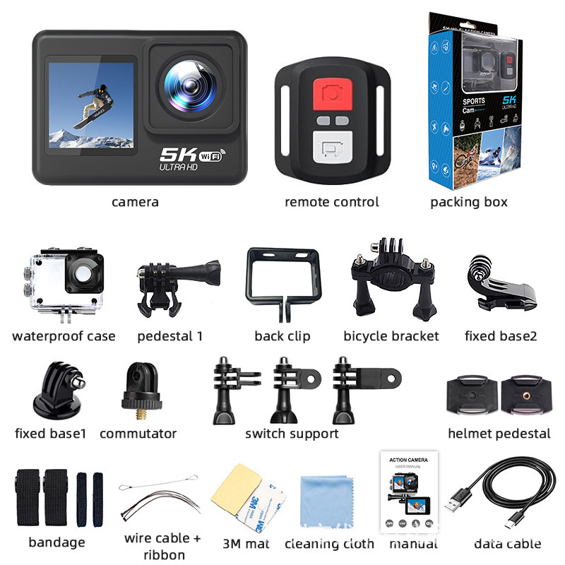 Hot Cross-Border 5K30 Frame Camera 50Mp Wifi Sports Camera with Eis Ultra-High Definition Underwater Camera