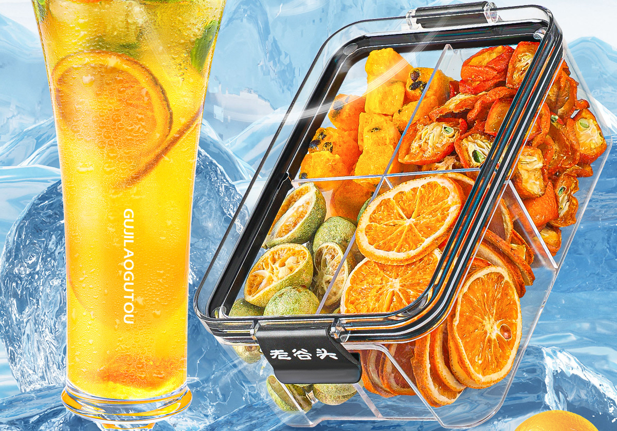 Freeze Dried Passion Fruit Orange Kumquat Green Mandarin Fruit Tea Blend Cold Brew 115g overview