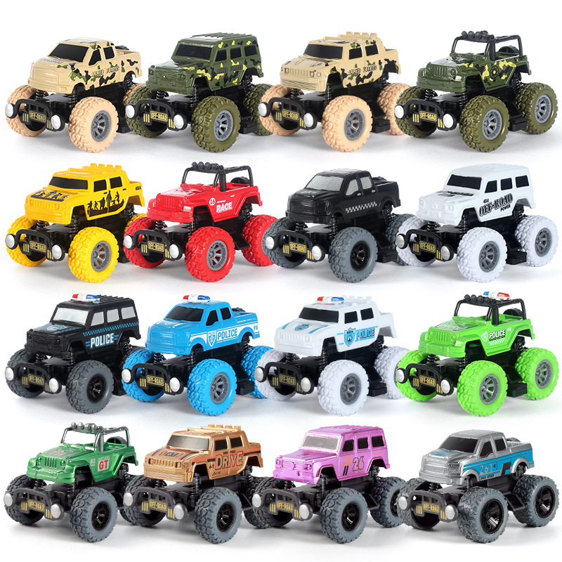 Juguetes infantiles inercia de propulsión trasera eyección acrobacias modelo de simulación de vehículo todoterreno para niños caída coche al por mayor