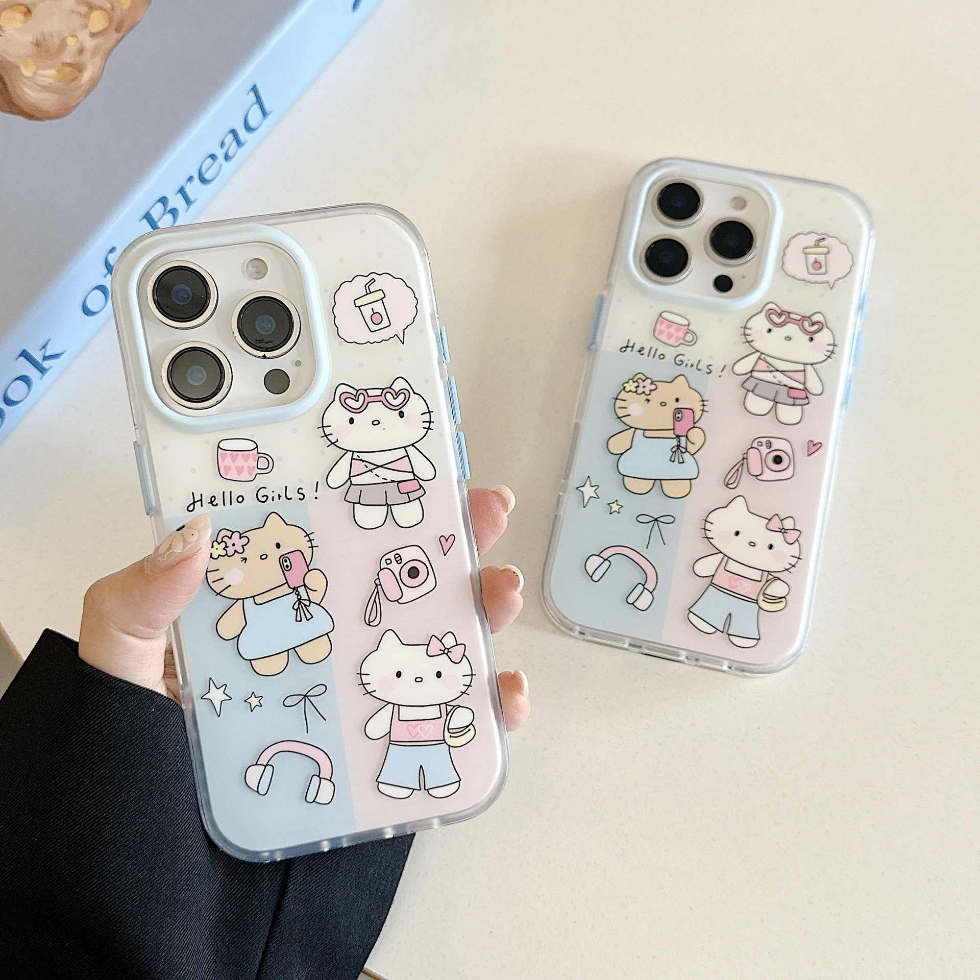 KT cat de dibujos animados coreanos para Apple 15Pro/16Pro pareja 14ProMax nicho 13 femenino 16ProMax