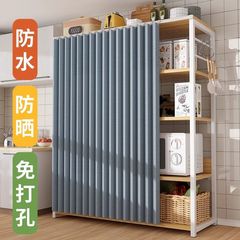 货架置物架遮挡帘遮丑布帘防尘免打孔门帘不锈钢铁架拉帘遮挡杂物