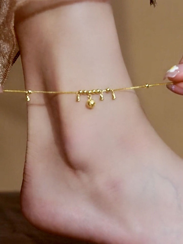  new light luxury and high-end titanium steel bell anklet Internet celebrity niche design ins cold style anklet