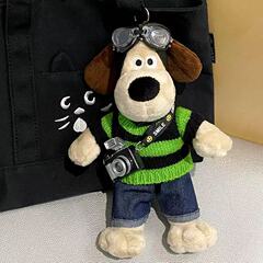 韓国の東大門と同じスタイルの犬ぬいぐるみペンダントパイロット犬人形車の装飾装飾品