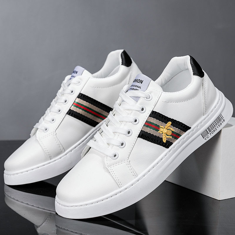 Men's 202 New Summer White Shoes, Unisex Korean Style Trendy Shoes, Versatile Embroidered Honeycomb Sneakers