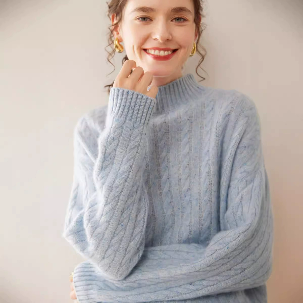 Осенний и зимний цветной кашемировый кашемировый женский ретро свитер свободный тонкий кашемировый нижний свитер