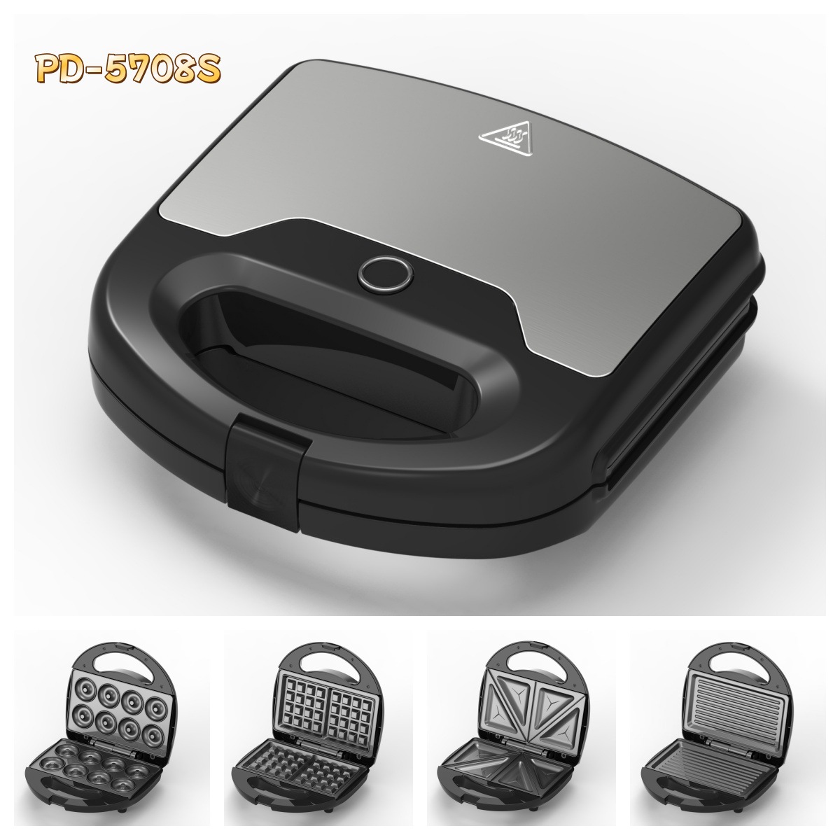 Cross-Border Supply of Waffle Electromechanical Pancake Pan, Household Omelette Maker, Sandwich Maker, Bread Maker, Barbecue Machine, Breakfast Machine