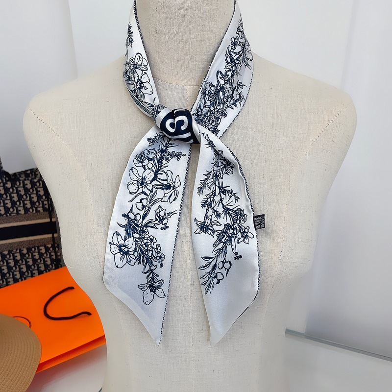 2025 nuevo estilo D bolsa atada bufanda de seda Dai Fei bolsa envuelta asa seda twilly tira larga y estrecha correa correa para el cuello cinta