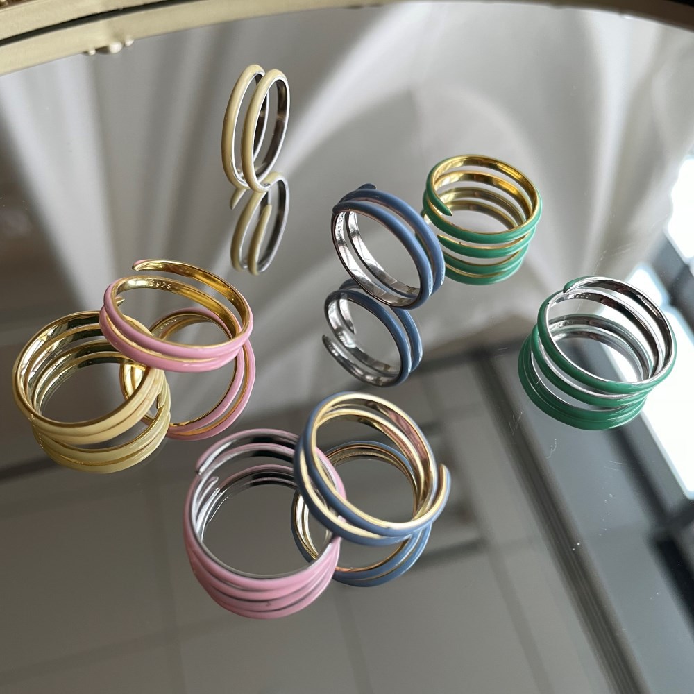 Cute Geometric Sterling Silver Plating Open Ring 1 Piece