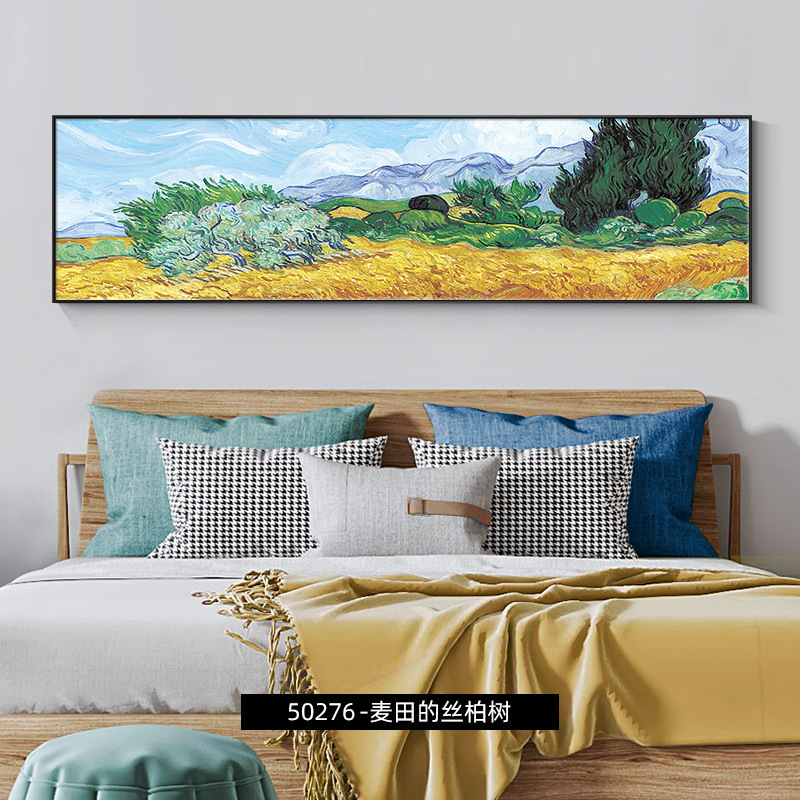 深圳大芬油画村现代挂画卧室床头装饰画梵高名画主卧房间墙面壁画|undefined