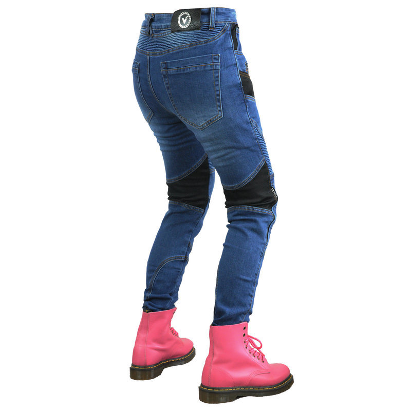 VOLERO motocicleta jeans Mujer verano malla transpirable Kevlar Slim motocicleta montar pantalones anti-caída