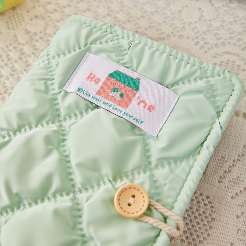 Libro de depósito en efectivo de tela A6 Libro de almacenamiento de hojas sueltas verde fresco pequeño Libro de almacenamiento familiar de billetes conmemorativos de gran capacidad