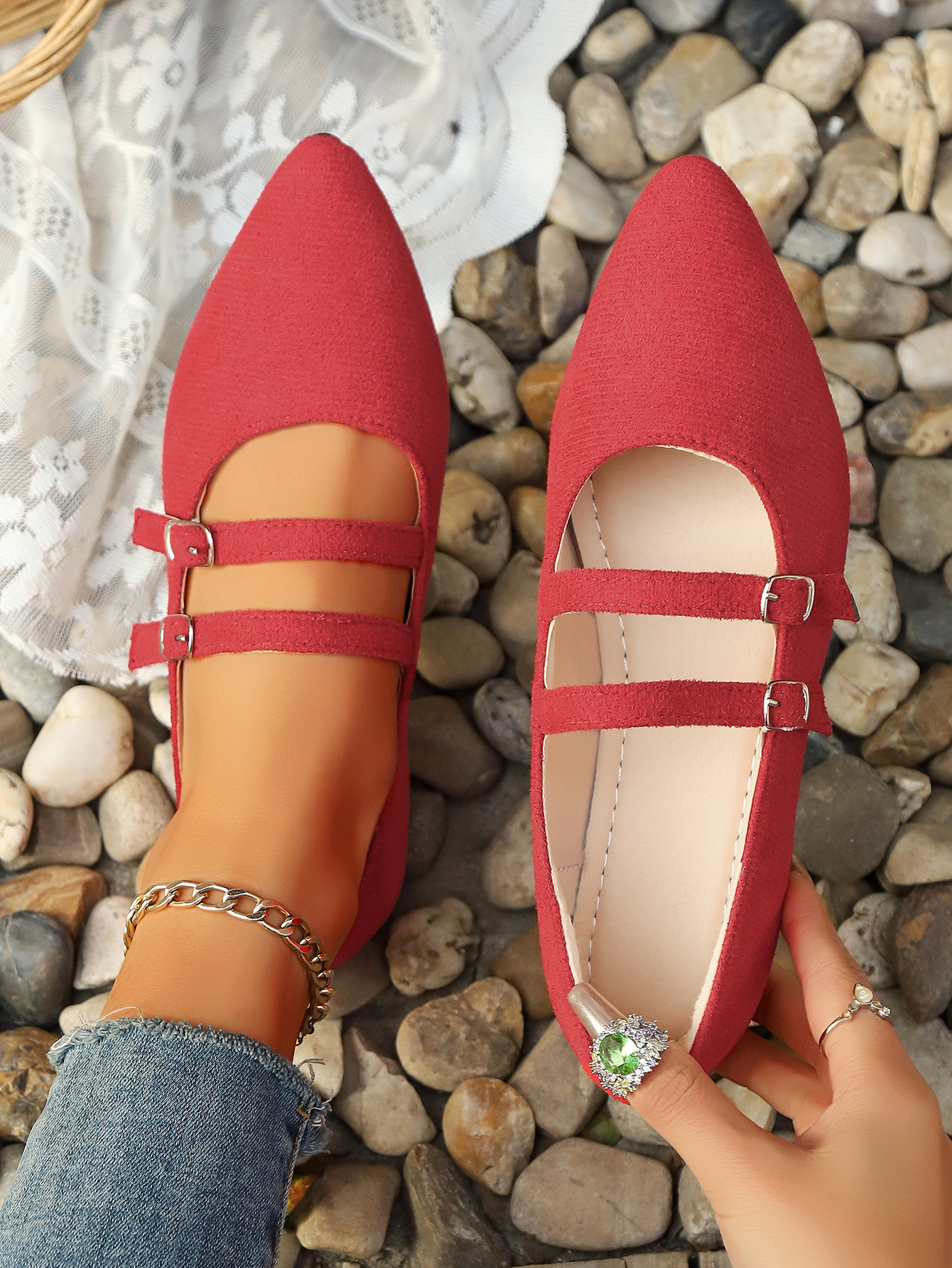 Leopard Print Suede Slip-on Shoes Pointed Toe Flats For Women_voghion.com