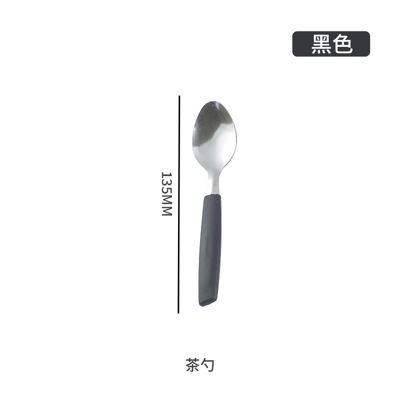 410 cubiertos de acero inoxidable cuchillos y tenedores cucharas transfronterizas Brasil cola plana cola inclinada mango de plástico 24PCS fábrica al por mayor