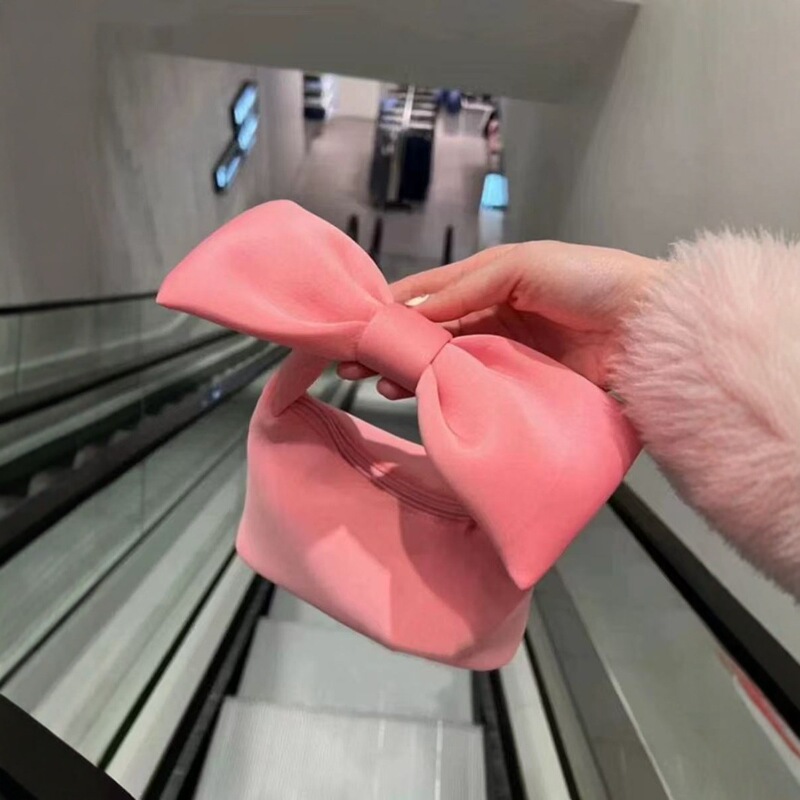 Korean Fashion Popular Women's Bag New Concave Shoulder Cosmetic Bag Cute Bow Space Cotton Handbag Korean Fashion Popular Women's Bag New Concave Shoulder Cosmetic Bag Cute Bow Space Cotton Handbag