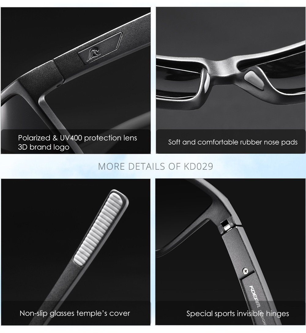 KDEAM neue quadratische rahmen brille männer fahren polarisierte sonnenbrille outdoor reise anti UV400 sonnenbrille KD029_voghion.com