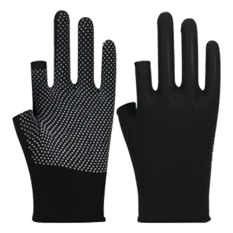 Guantes de protección laboral guantes antideslizantes de nylon guantes de distribución de goma para manejar y entregar guantes de trabajo de plástico de pantalla táctil de 13 pines