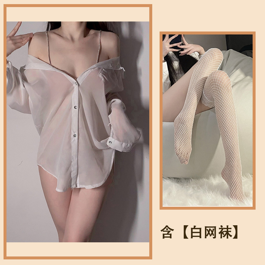 흰색 + 흰색 망사 스타킹