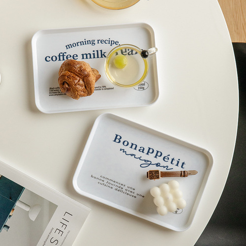 Korean ins blogger's same letter melamine tray fruit tray cup tray breakfast tray coffee shop meal tray