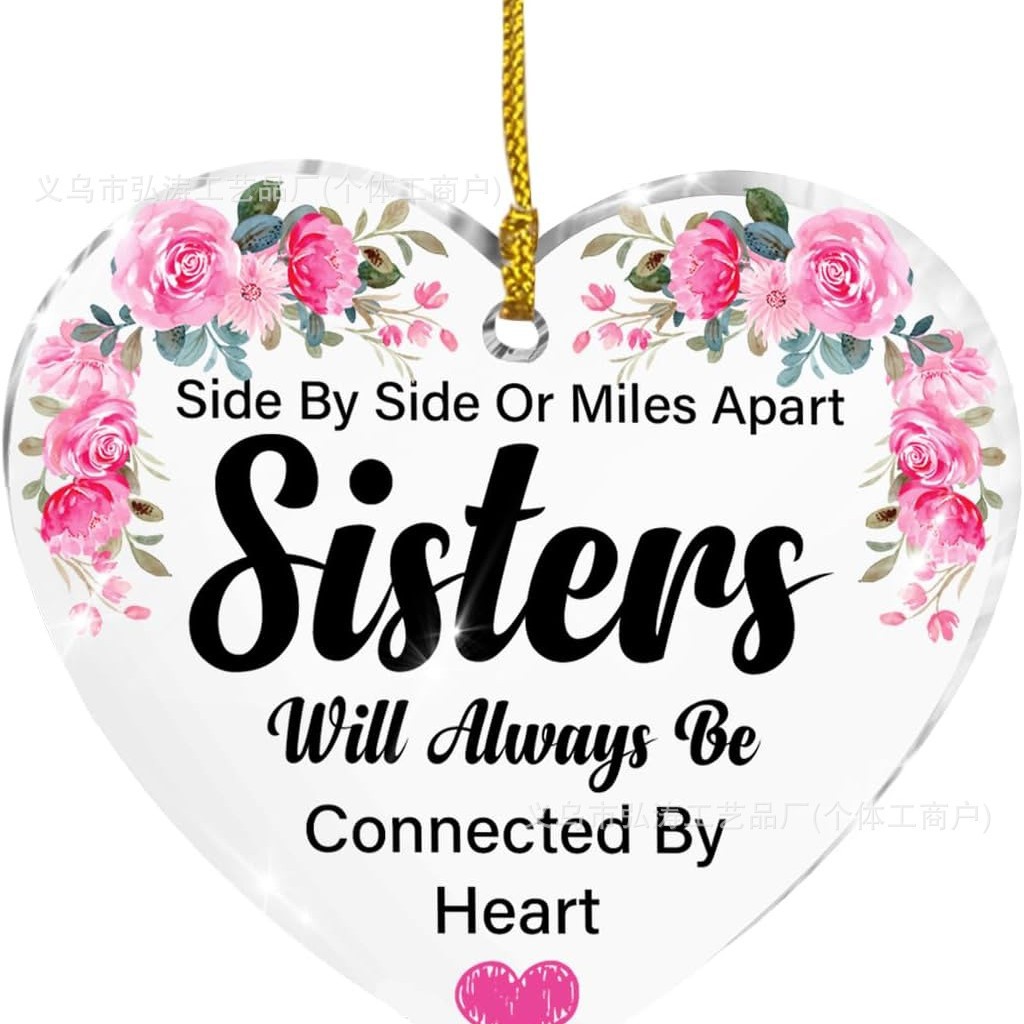 亚马逊新品跨境爱心亚克力挂件圣诞节感恩节节日礼品挂件装饰品