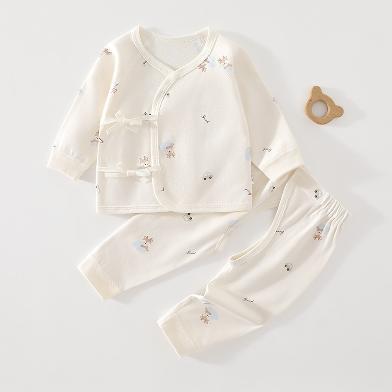 Baby Clothes Pure Cotton Autumn Outfit for Boys, Open-Crotch Pants for Girls, Autumn Tops and Pants, Open-Crotch Pants, Class a Infant Two-Piece Set Baby Clothes Pure Cotton Autumn Outfit for Boys, Open-Crotch Pants for Girls, Autumn Tops and Pants, Open-Crotch Pants, Class a Infant Two-Piece Set